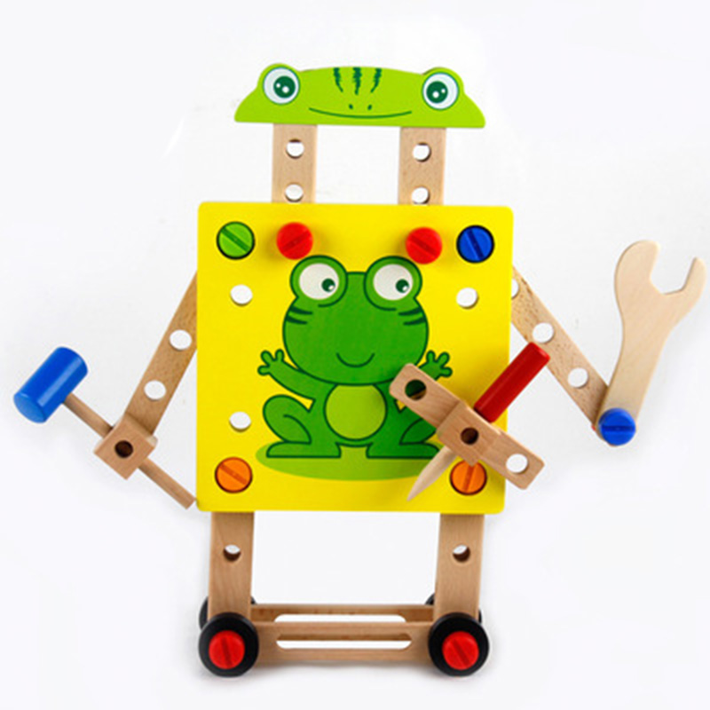 Houten Stoel Speelgoed Multifunctionele Demontage Moer Speelgoed Gecombineerd Montage Model Puzzel Speelgoed Voor Kinderen Jongen Dochter