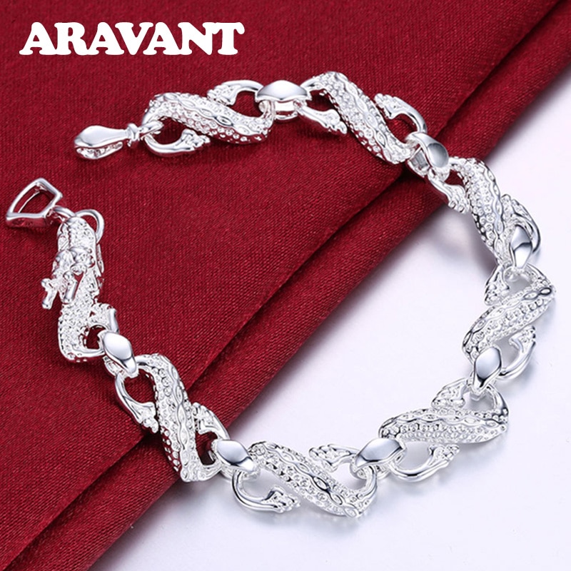 925 Zilveren Witte Draak Armband Voor Vrouwen Mannen Party Mode-sieraden