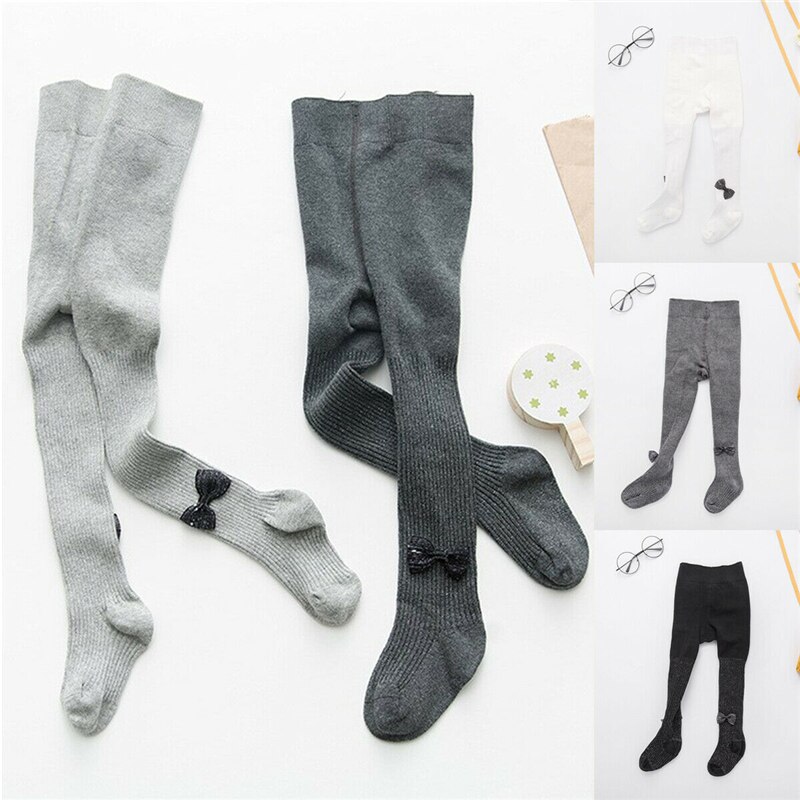 Baby Lente Herfst Winter Panty Baby Peuter Kid Meisje Pailletten Boog Kousen Katoen Warm Panty Solid Candy Kleur Panty