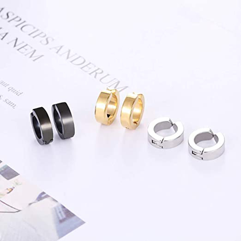 12 Pairs Stainless Steel Non Pierced Magnetic Earrings for Men Women CZ Clip on Dangle Earrings Set Hip Hop Rock Punk Retro