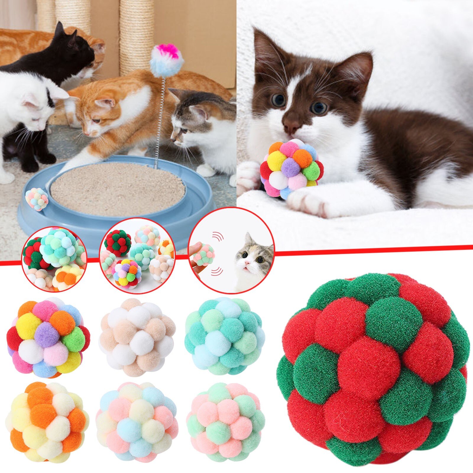 Drôle chat jouet Stretch balle Juguetes chats coloré interactif chatte jouet doux poupée coussin canapé noël fête décor