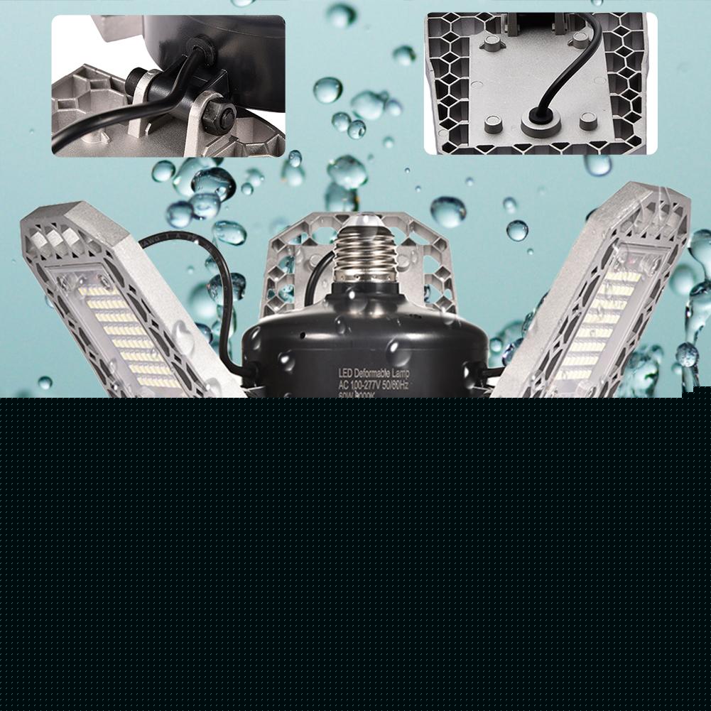 100W LED Garage Light Deformable Ceiling Light Ip65 E27 High Bay Light Super Bright Industrial Lamp For Workshop 100V-277v