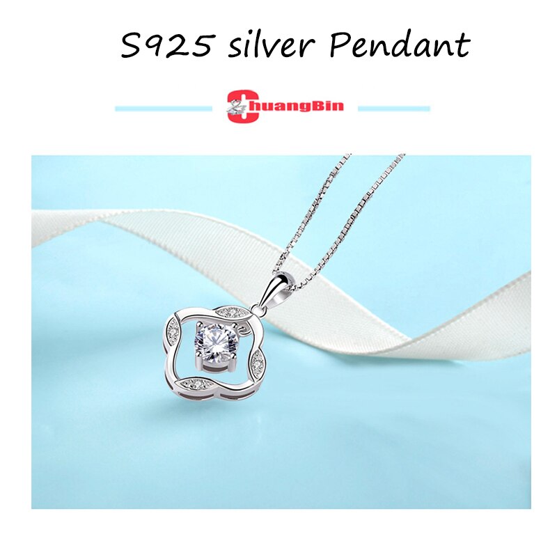 Genuine S925 sterling silver Women's Cute pendants zircon Korean micro-set pendants jewelry
