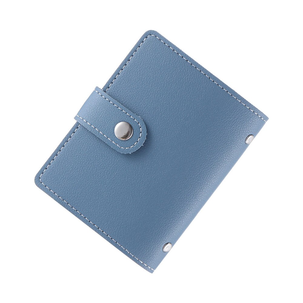 24 Card Slots Business Card Holder PU Leather Plastic Candy Color Korean Passport Bag Cute Card Holder Credit Card Bag: Style 2-blue