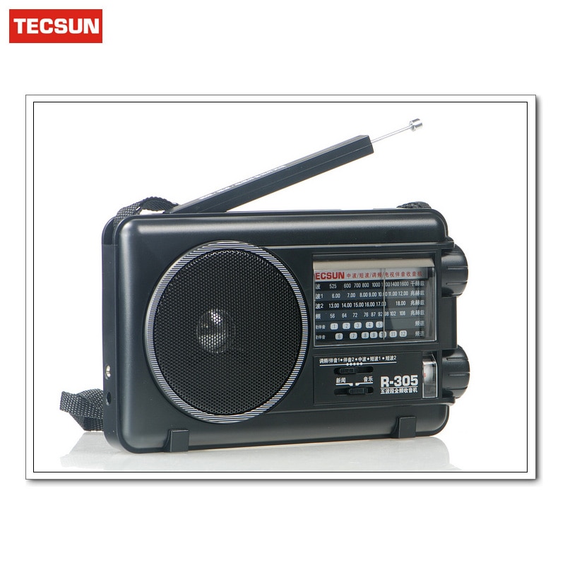 Original Tecsun R-305 R305 Full Band Radio Digital FM SW Stereo Radio Receiver Louderspeaker Music Player Portable Radio