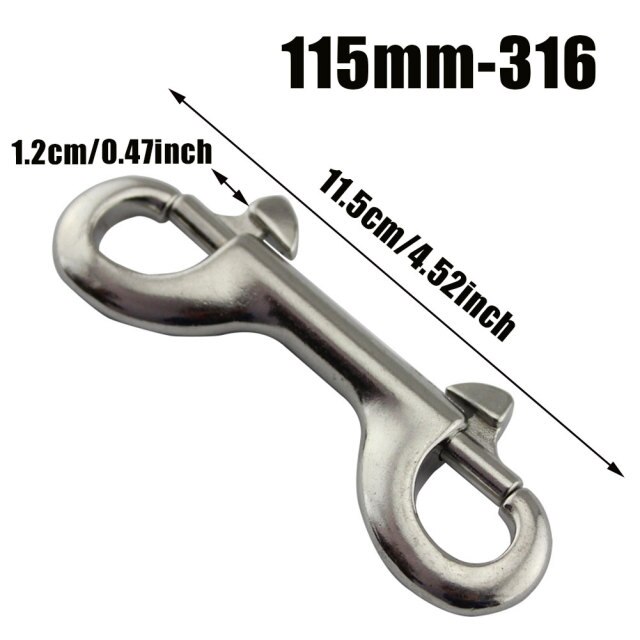 316 Stainless Steel Bolt Snap Hook Clip Diving Single Hook Dive Ended Swivel Eye Bolt Hook Buckle Dog Clip Gear Equipment: 115mm