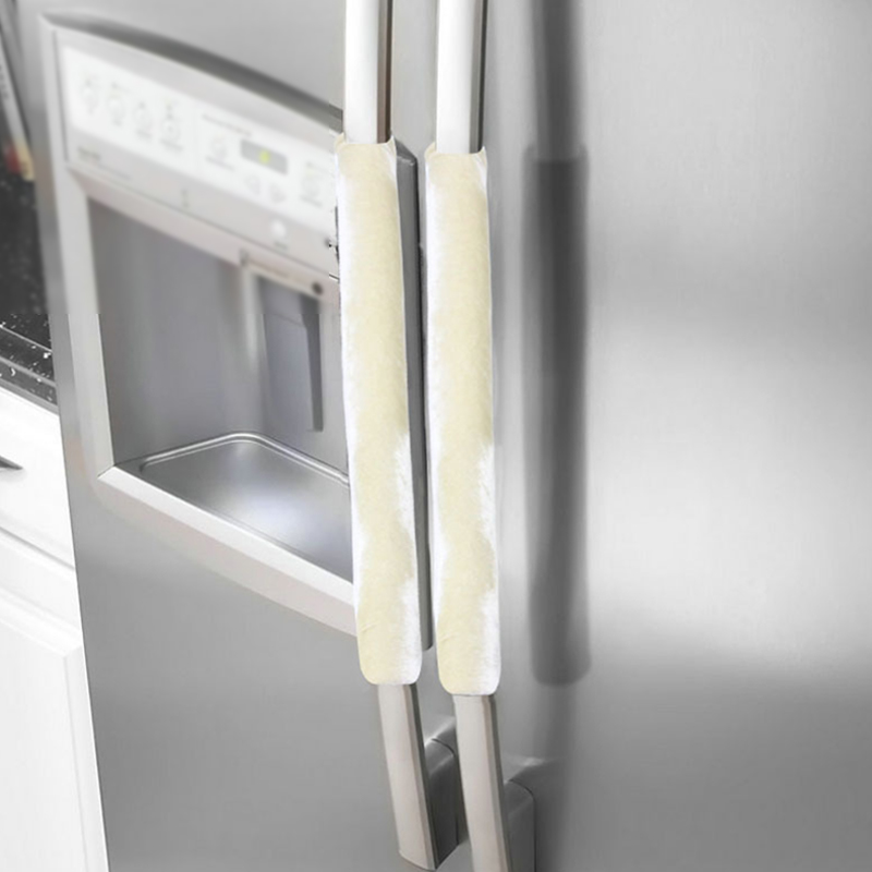 Køleskabshåndtag dæksel 2 stk køleskabsdekoration køkkendør køleskab ovndæksel apparathåndtag: Beige