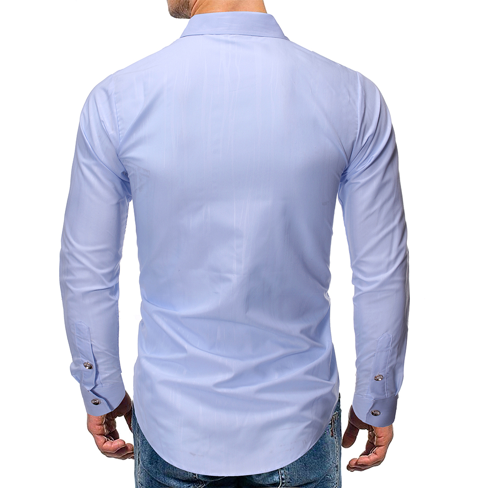 Men Shirts Arrivals Texture printing Slim Fit Male Shirt Solid Long Sleeve British Style Cotton Men's Shirt