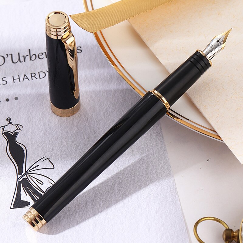 JINHAO Century Tofu 100 18KGP Stylo plume en résine dorée (jaune et pierre, plume moyenne