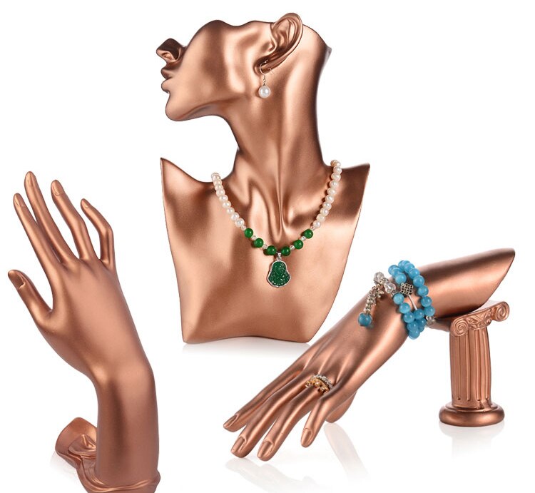 Female Mannequin Hand Women Display Model Watches Rings Bracelets Necklace Jewelry Artwork Display Rose Gold Leaning Hand