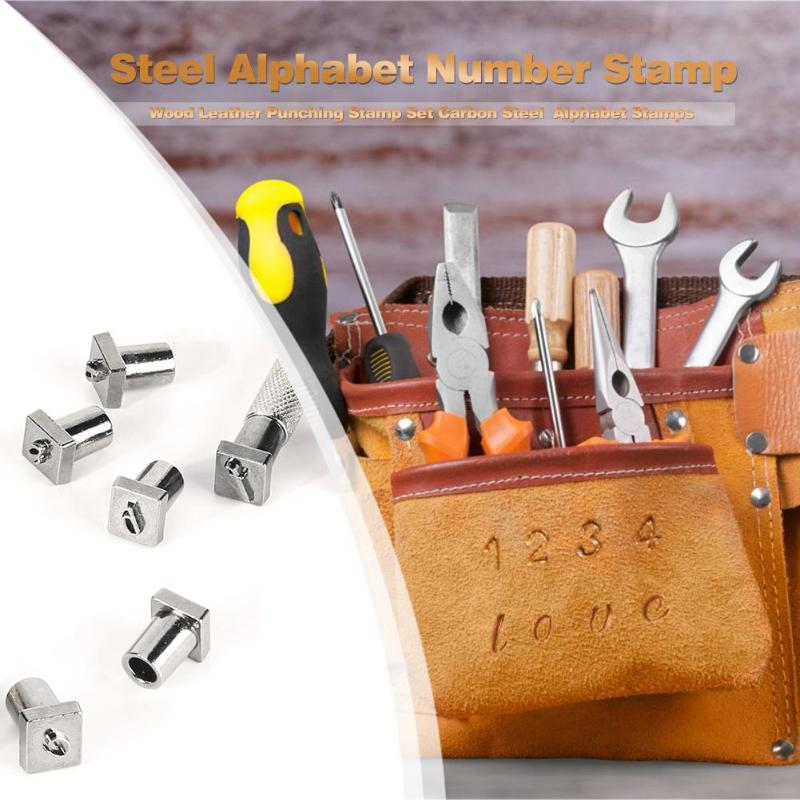 36 stk stål alfabet nummer stempel punch sæt til læder håndværktøjssæt
