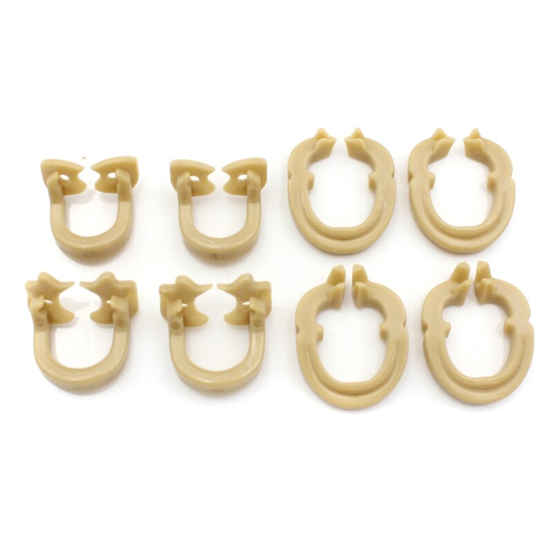 Abrazaderas de presa de goma Dental, Clip de barrera de goma, Material de resina para instrumento de laboratorio Dental, producto de odontología, 2 uds.: 8pcs a set