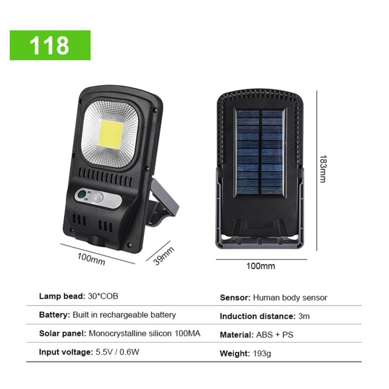 LED Solar Power PIR Motion Sensor Wall Lights Outdoor Garden Lamp Waterproof 8W Spotlight Sunlight Street Light Solar Lamps: 30COB  6W / 3PCS