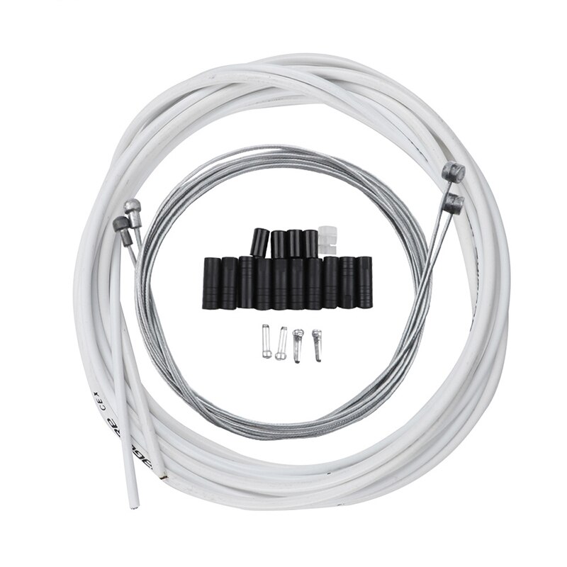 Universal MTB Brake/Shift Cable&Housing Group Sets For Road Bike Bicycle Shift Gear Derailleur/Brake kits Wire Tube Line Hose: 1set white
