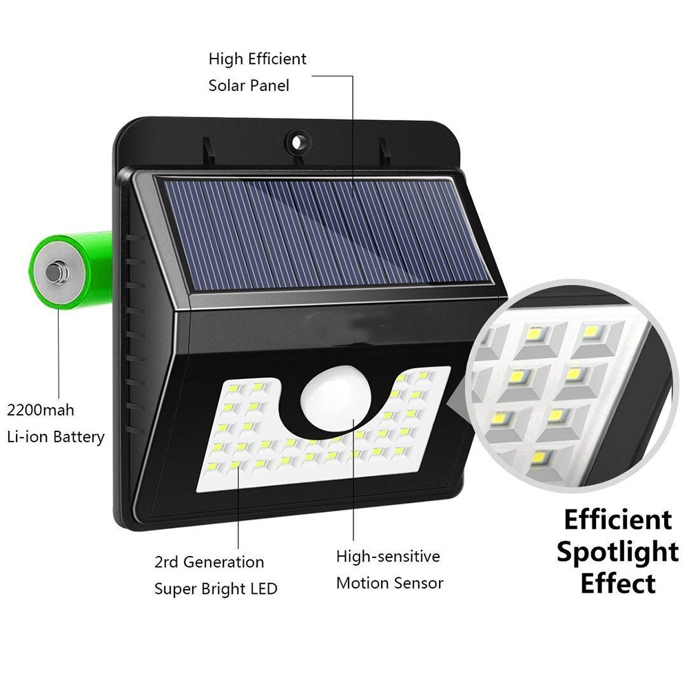 LED Solar Flood Light PIR Motion Sensor Wall Light Security Outdoor Garden Outdoor Light Solar Light Walkway Lights