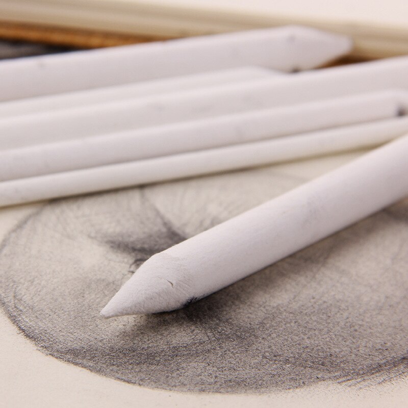 6Pc Art Wit Tekening Pen Smudge Stump Stick Voor Rijst Papier Tekening Houtskool Sketcking Schilderen Pen Papierrol Potlood tortillon