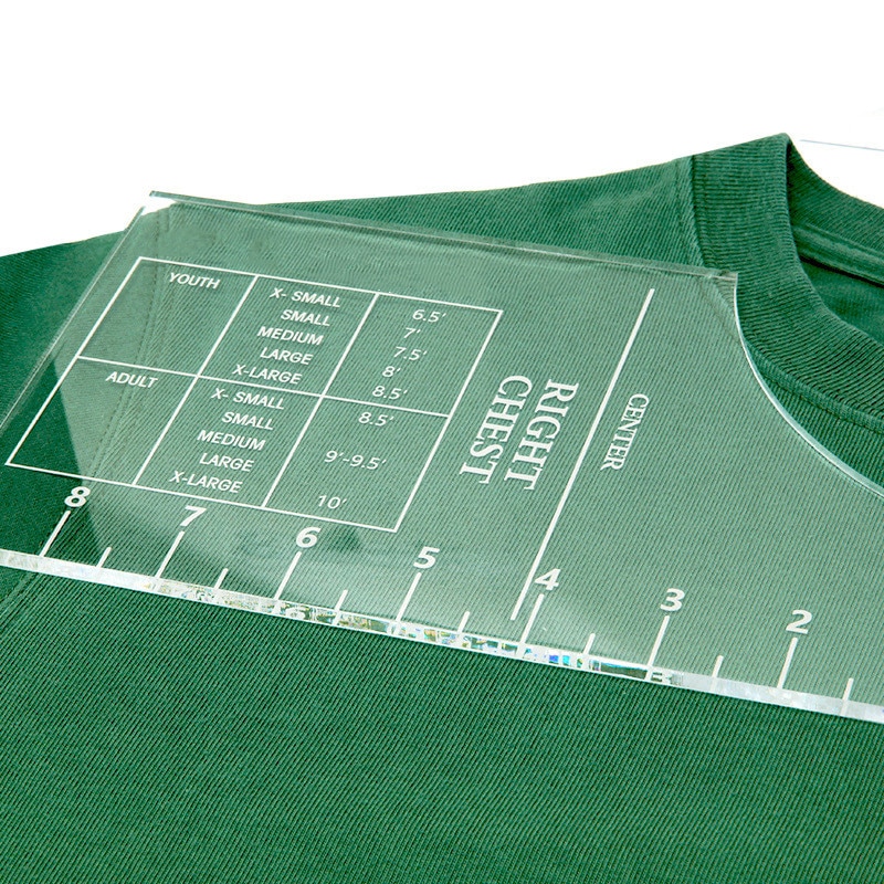 T-Shirt Ruler Guide Sublimation Designs on T-shirt Vinyl Ruler Guide Transparent Size Chart Ruler Sewing Accessories