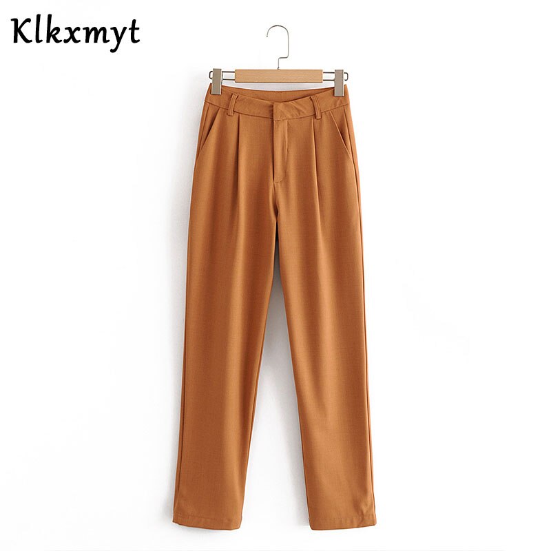 Klkxmyt za pak dames kantoor met riem dame blazer jas en broek 2- delige set vrouwelijke herfst casual pakken outfits