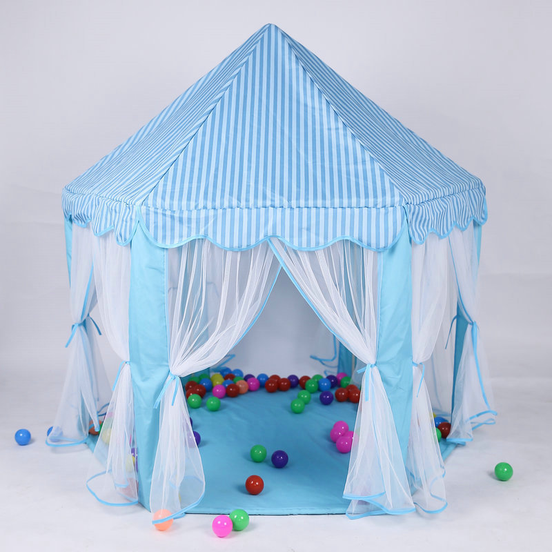 Girl Princess Castle Foldable Tents Playhouse Ball House Children Playing Sleeping Toy Tent Indoor Outdoor Portable Tent Y40: Blue