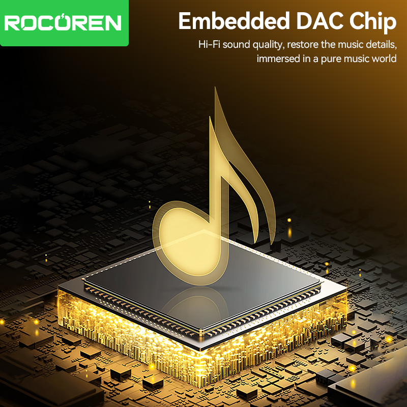 Rocoren Kabel audio USB C do 3,5 mm Jack Dac Adapter słuchawkowy męski na żeński Konwerter typu C na 3,5 mm do telefonu Samsung Xiaomi