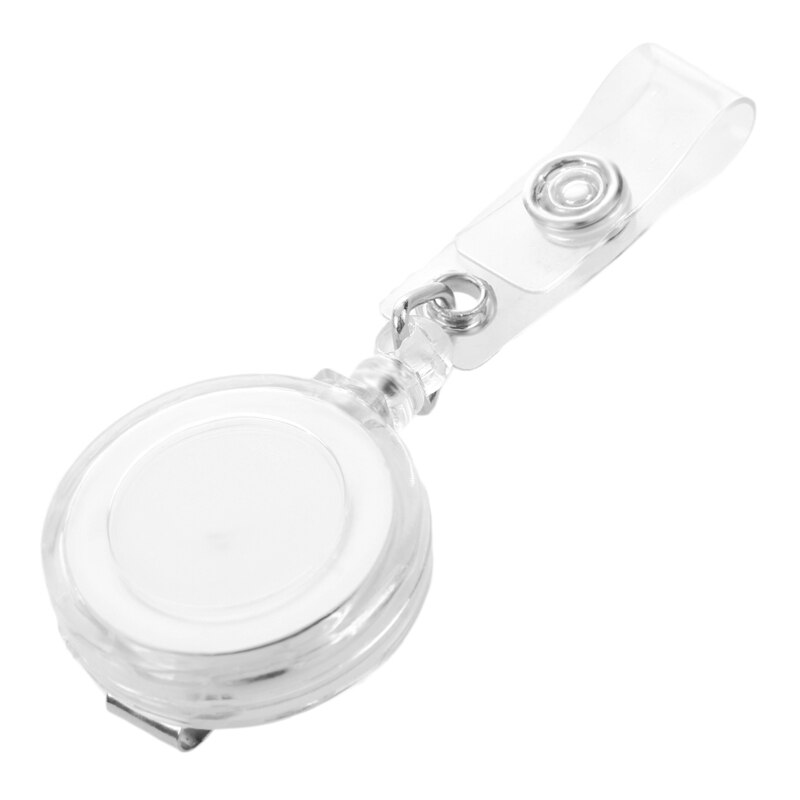 Retractable Skipas Id-kaart Badge Holder Sleutelhanger Reels Met Clip: White