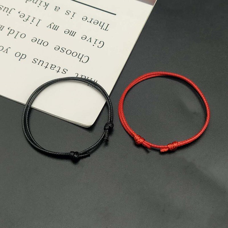 2 pièces/lots étoile couple bracelet à la main noir blanc corde Bracelet de fête de mariage main bijoux directe