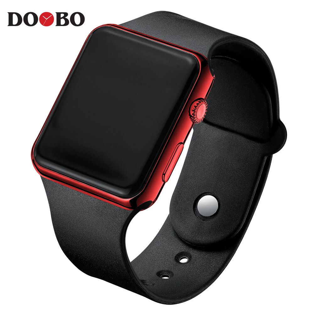 Top Brand Men Women LED Watches Unisex Digital Watch Electronic Clock Hodinky Male Female Watch Sport Wristwatch For Boys Girls: Black Red