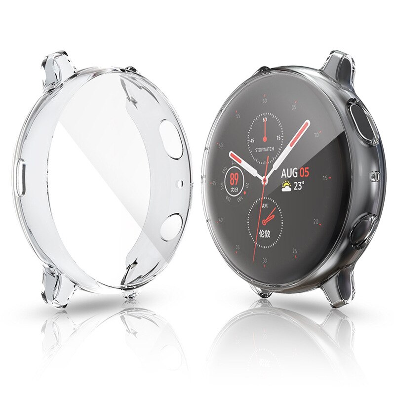 Compatibel met samsung galaxy watch active hoesje zachte tpu bumper volledige rondom screen protector galaxy watch active 40mm sm -r500: Transparant