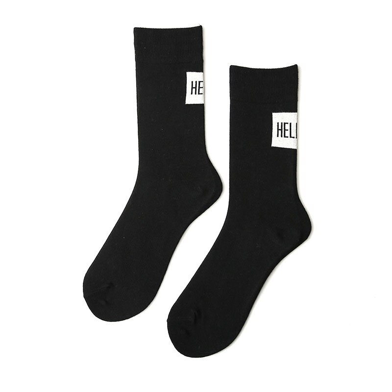 Ladies And Man Sports Skateboard Socks Pure Cotton Lovers Cartoon Mid Tube Socks: Neon