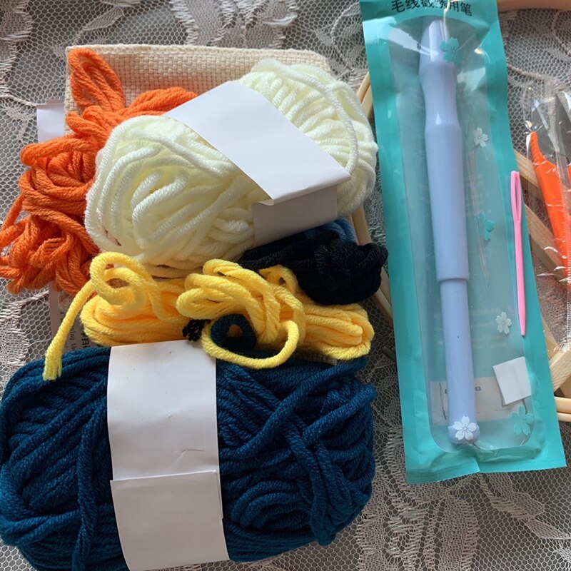 Punch Embroidery Kit Easy Punch Needle Embroidery Kit with Hoop for Beginner Handmade Sewing Kits Craft