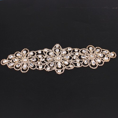 1 para brillant weiß kristall Applikationen stein quasten für Bekleidungs Kostüm Dekoration atemberaubend Strass Applikationen trimmen: Applikationen Gürtel 9