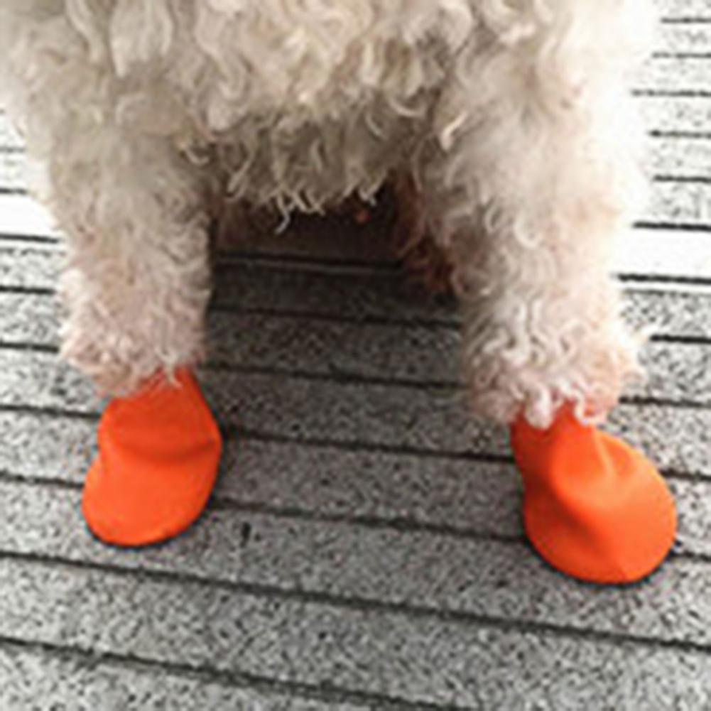 Botas impermeables antideslizantes para perro, zapatos de lluvia duraderos, suministros para mascotas, 4 piezas