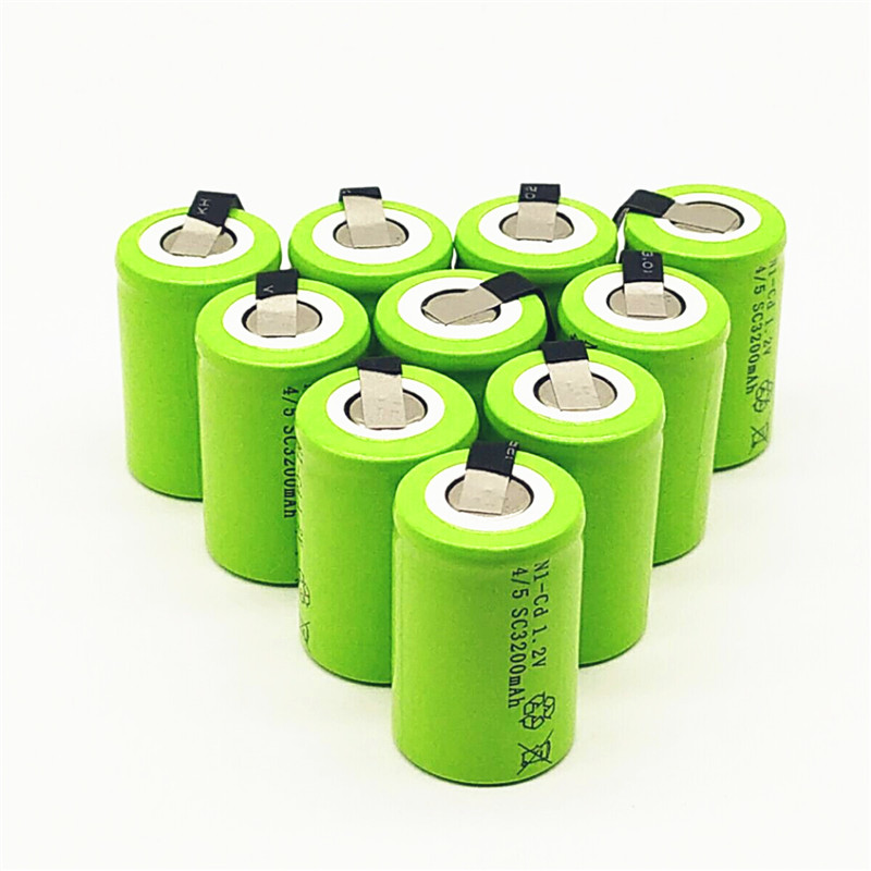 10/12/15 STUKS 4/5SC 1.2V oplaadbare batterij 3200mAh 4/5 SC Sub C Ni -CD mobiele met lassen tabs voor elektrische boor schroevendraaier