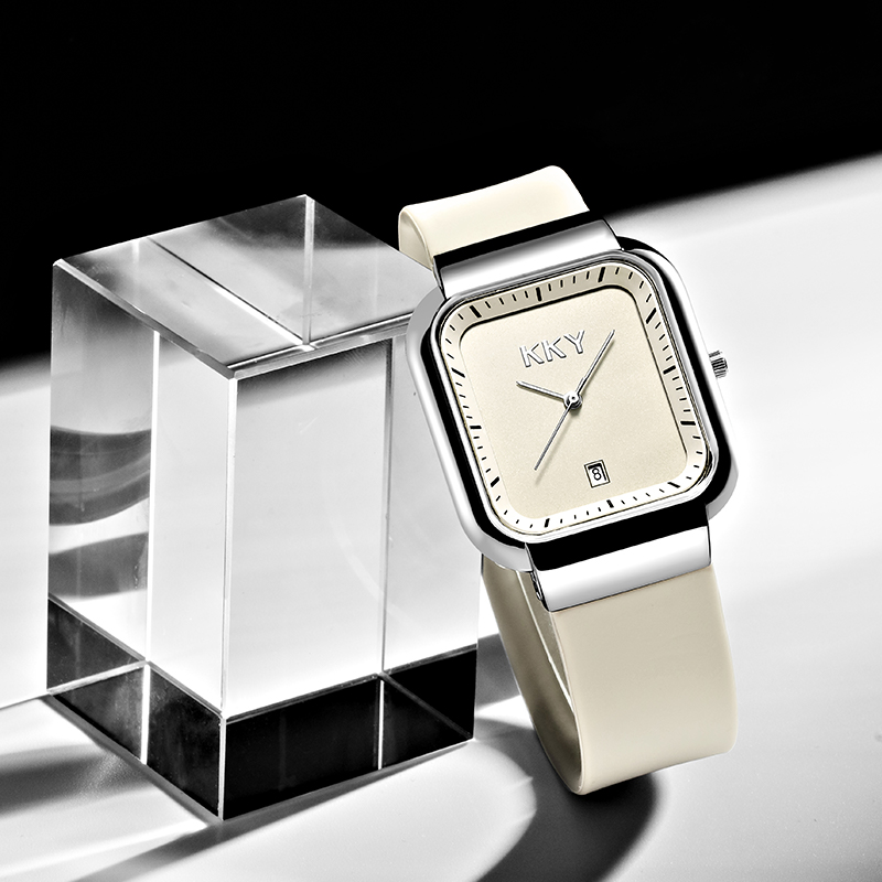 Originele Kky Waterdichte Authentieke Quartz Horloge Mode Jelly Kleine Vierkante Horloge Eenvoudige Siliconen Riem Klok Atmospher