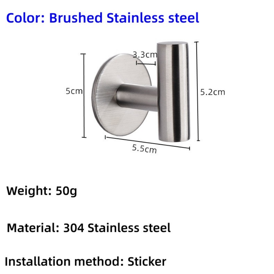 Gancho para toallas de baño, percheros para ropa de pared, perchas montadas en la pared de acero inoxidable, tornillos para colgar toallas/ganchos adhesivos para pared: Morado