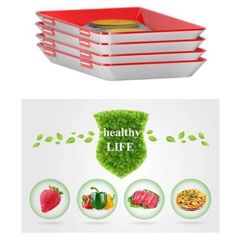 Clever Tray Food Plastic Preservation Tray Kitchen Items Food Storage Container Set Food Fresh Storage Microwave Cover