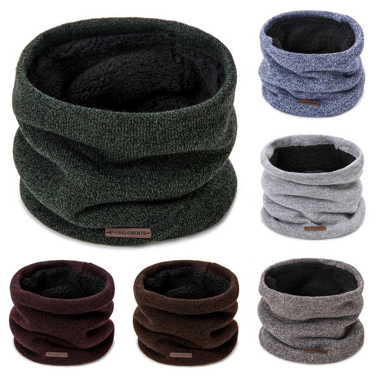 Winter Scarf men Ring Scarf Knitted Winter warm Scarves for Women Soft Elastic Neck Scarves Thick Plus velvet Scarf