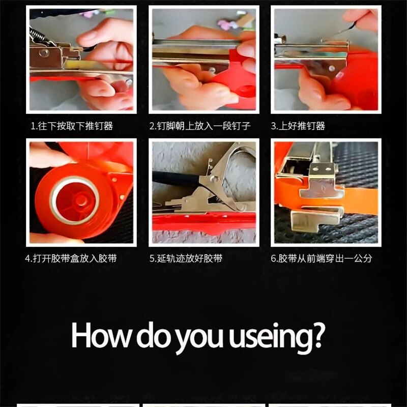 Gardening Tools Tapetool Tape PVC Plant Tie Tapetools Gardening Tape Banding Machine Vegetable Fruit Tree Taper