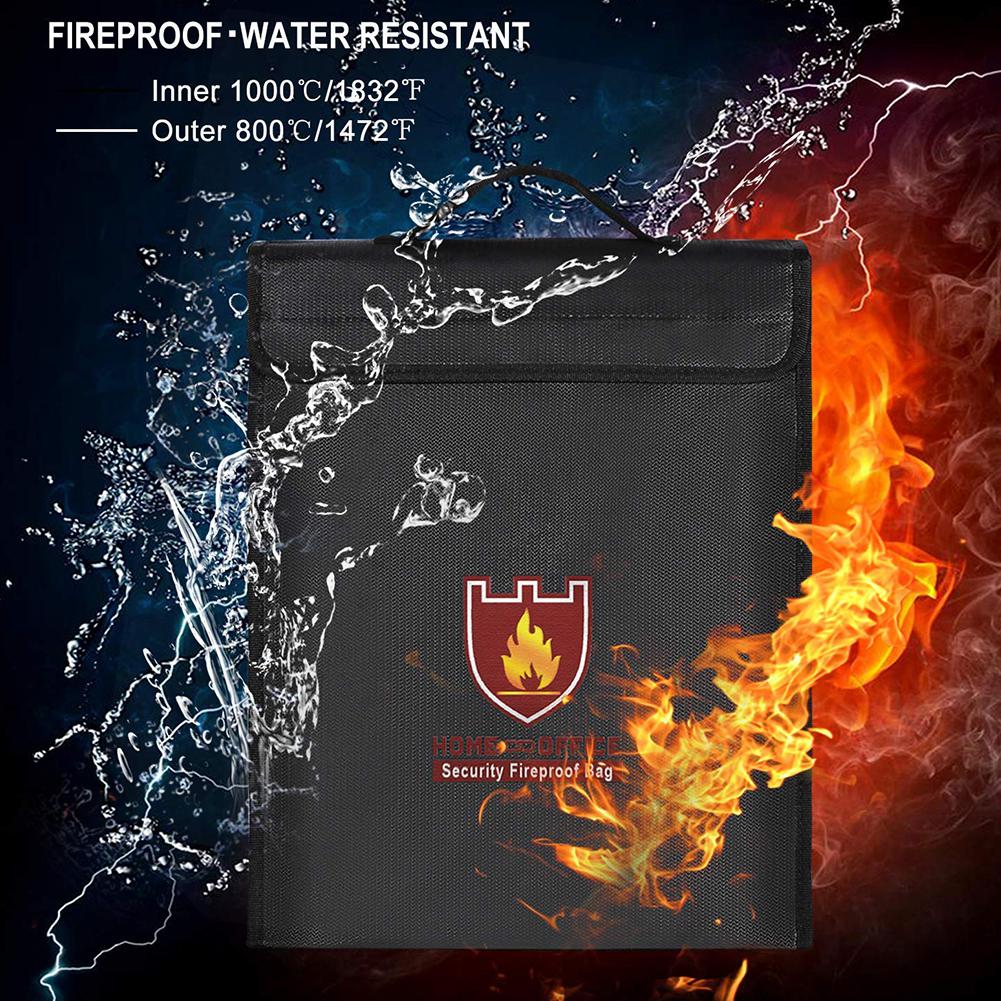 Dubbelzijdig Draagbare Bestand Zak Brandwerende Waterdicht Hittebestendig Thuis Document Zak D25