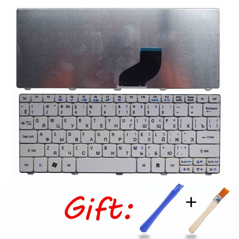 Russisk tastatur til acer til emachines  ze6 ze7 pav 70 pav 80 nav 50 350 em350 nav 51 355 em355 d255e aod 255e nav 70 pove 6 ru sort