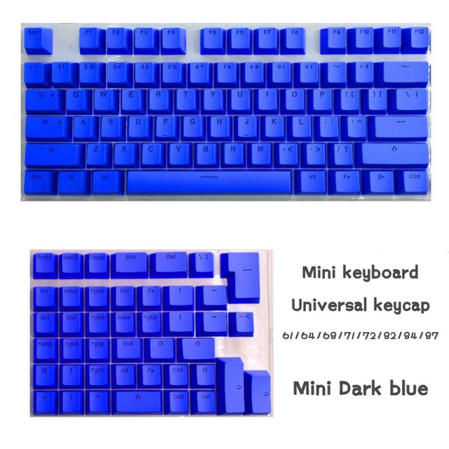 PBT Translucent Backlight Keycaps 118 Keys Mechanical Keyboard Key Cap Double Shot Key Cap For Mini keyboard Cherry MX: Dark blue