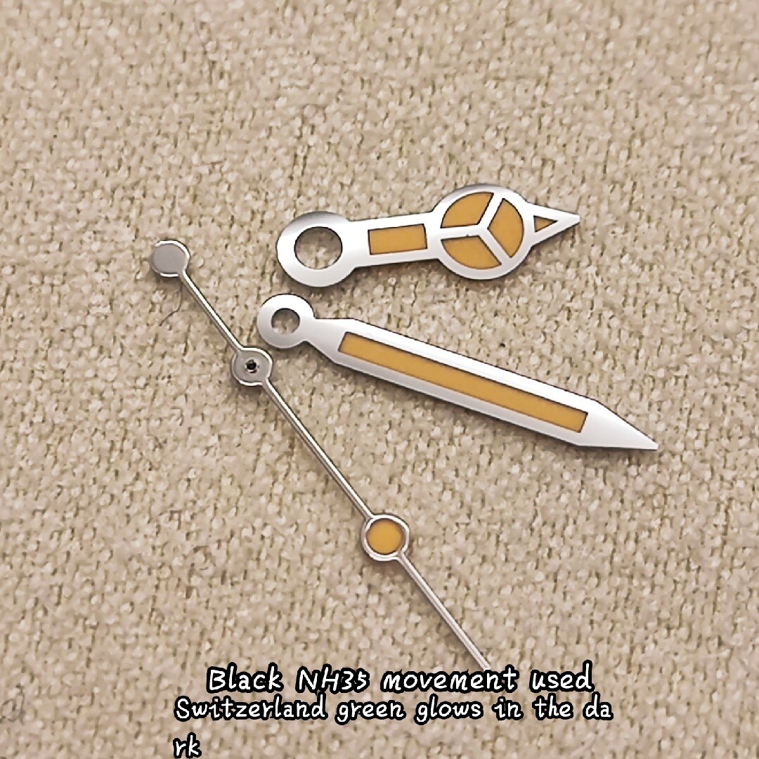 Retro Black Watch Hands NH35 Wacth Hands C3 Green Luminous Watch Pointer for NH35 Watch Movement Luminous Watch Hands Needle: Silver1