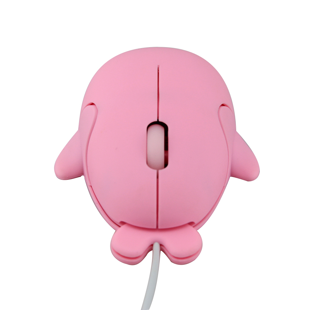 CHYI Wired Cute Animal Shape Pink Computer Mouse USB Optical 3D Optical Portable Mause 1600 DPI Mice for Children Laptop