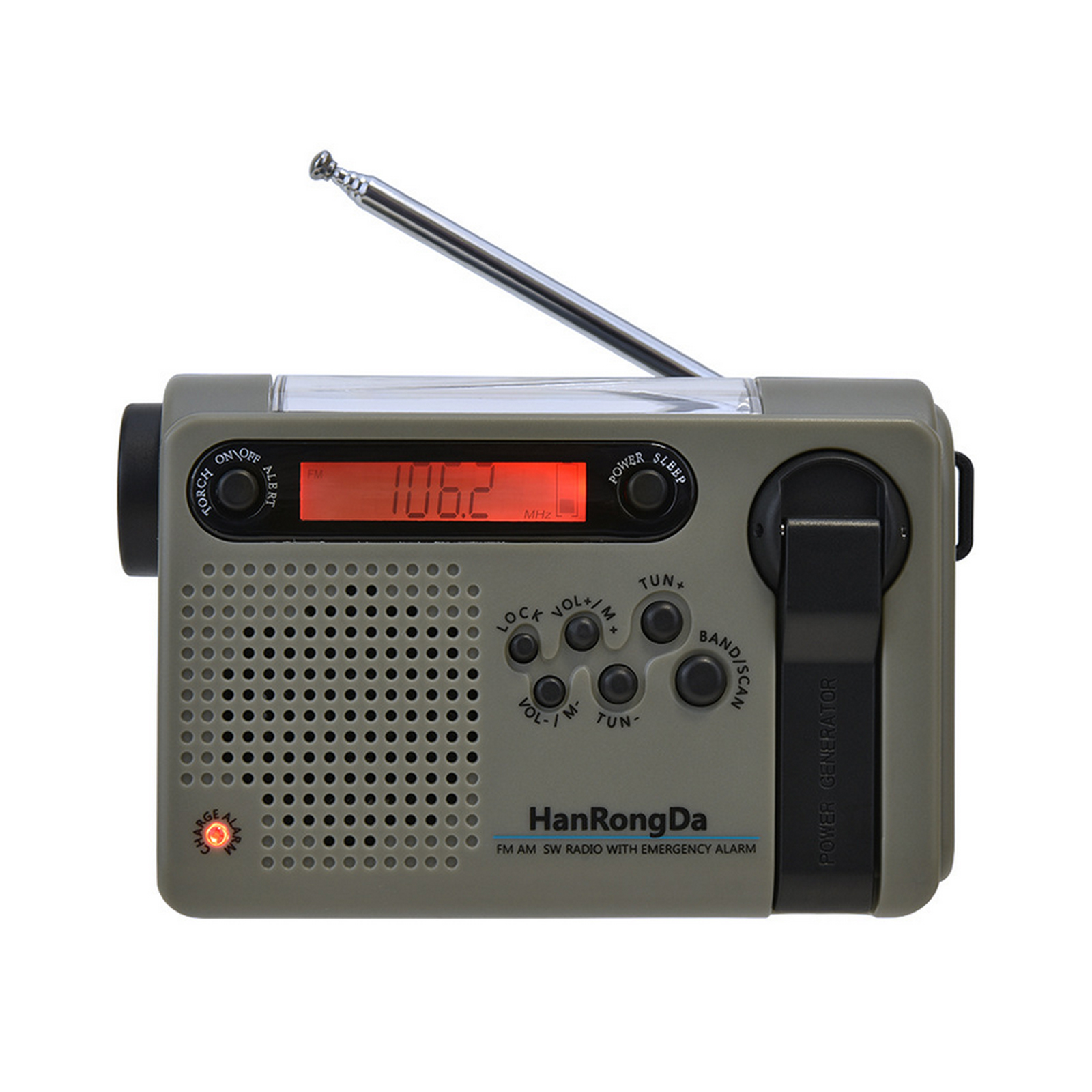 Waterproof Emergency Radio FM AM SW Crank Dynamo Solar Power Emergency Radio with LED Flashlight Reading Lamp Digital Radio