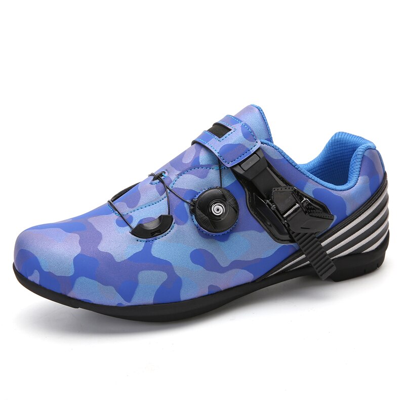 Mannen Fiets Schoenen Road Fietsschoenen Mtb Schoenen Outdoor Camouflage Mannen Mountainbike Schoenen Sapatilha Ciclismo Mtb Sepatu Mtb: Blauw / 9.5