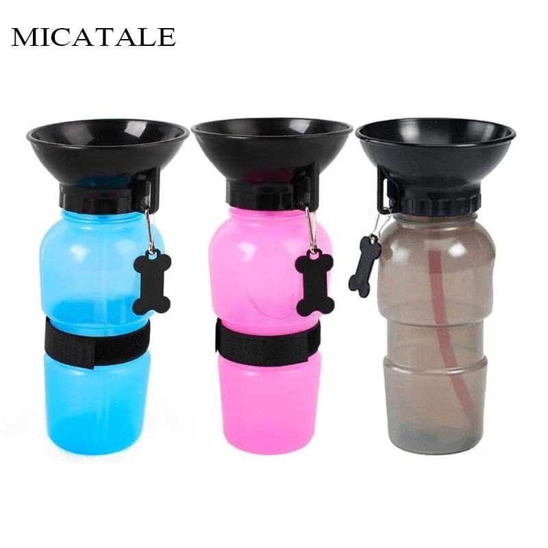 MICATALE 500ml perro agua tazón taza mascota cachorro gato deporte portátil de viaje al aire libre perros tazón taza de agua para beber agua tazón taza dispensador