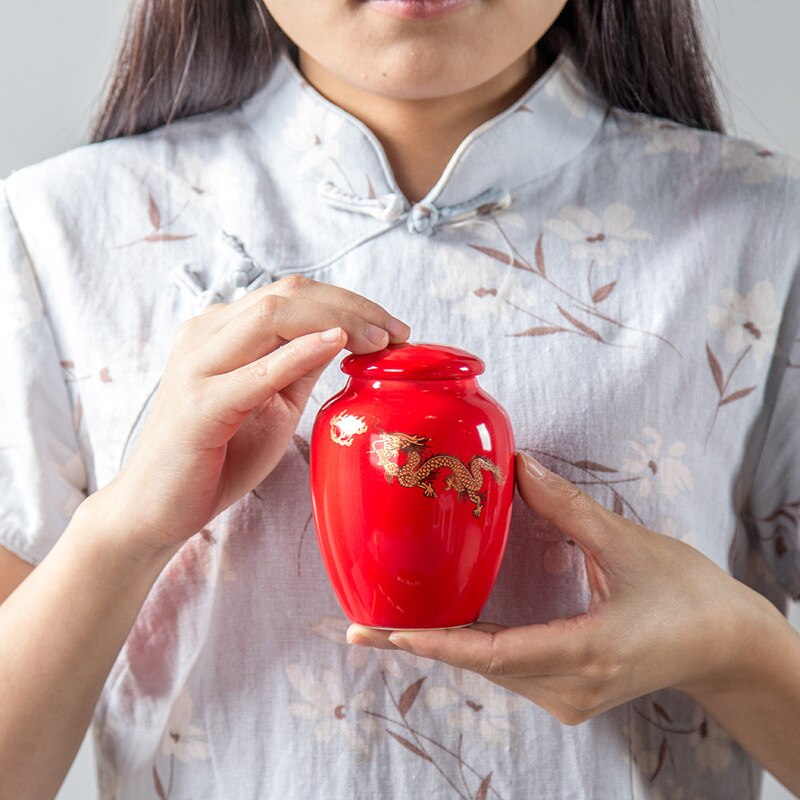 Hand Painted ceramics Spice tea Jar,Canister Products For The Kitchen Food Ancient Box Jar (tea, sugar, coffee beans, etc.)