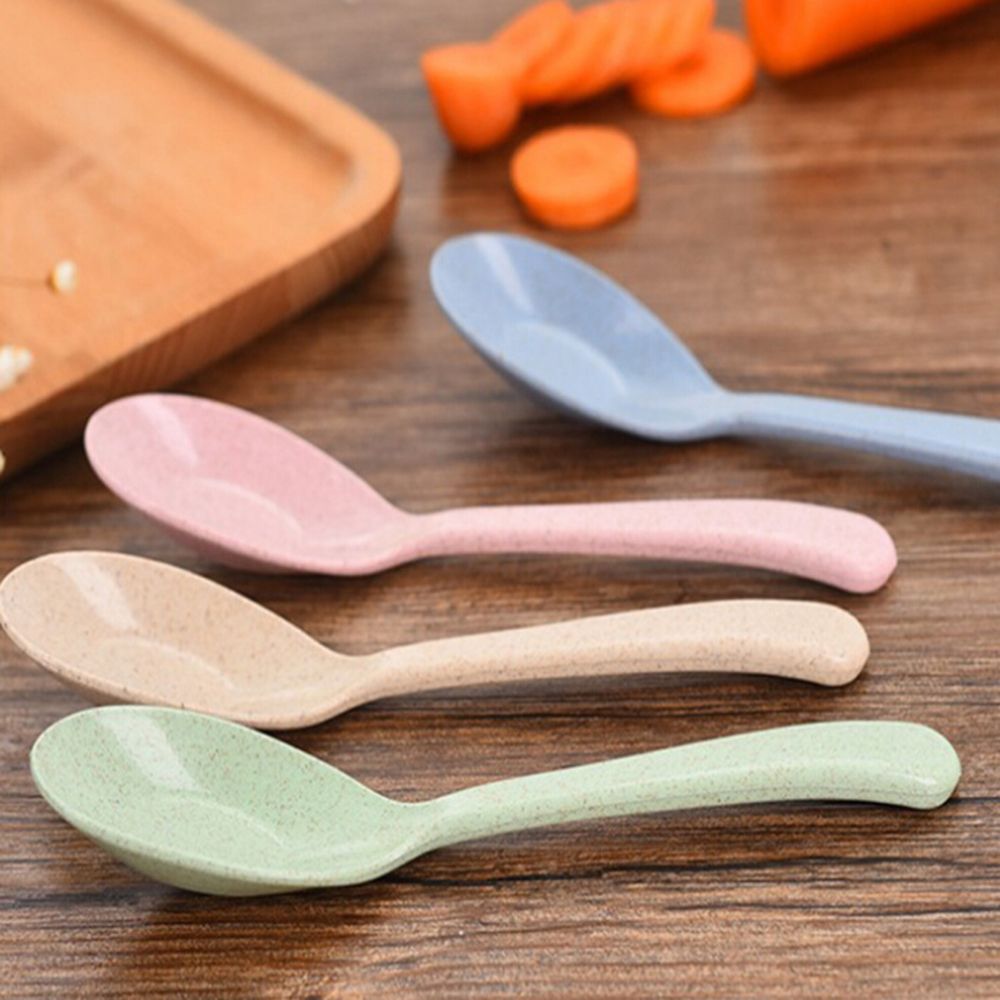 16cm Wheat straw spoon Mini Children Rice Soup Spoons Eco-Friendly Healthy Tableware Home Kitchen Tools