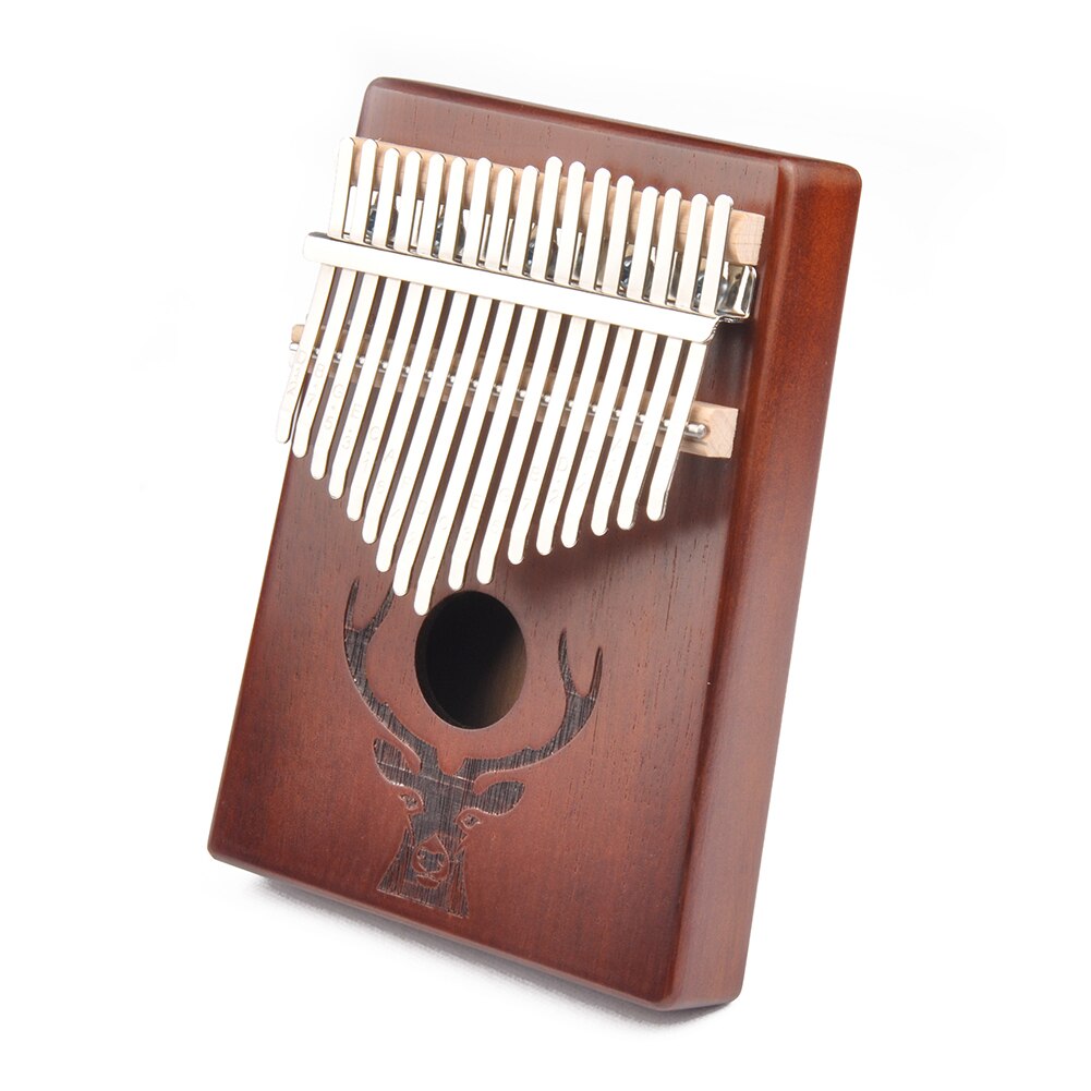 17 Toetsen Kalimba Wood Thumb Piano Muziekinstrument Kits Met Hamer Sticker Acacia Mahonie Xylofoon Voor Kind Volwassen