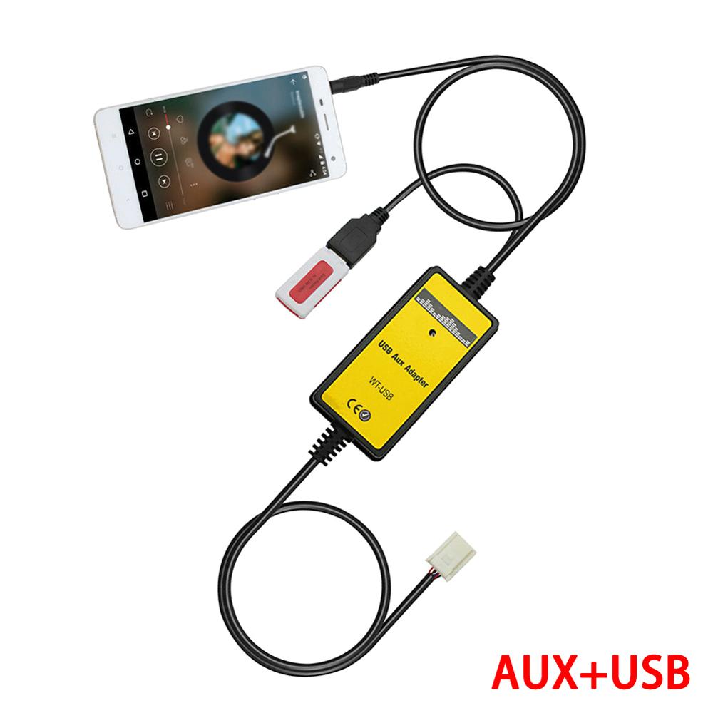 Car MP3 Player Radio Aux & USB In Input Adapter For Toyota Camry Lexus Series 6+6pin Radio USB MP3 Interface CD Changer Adapter